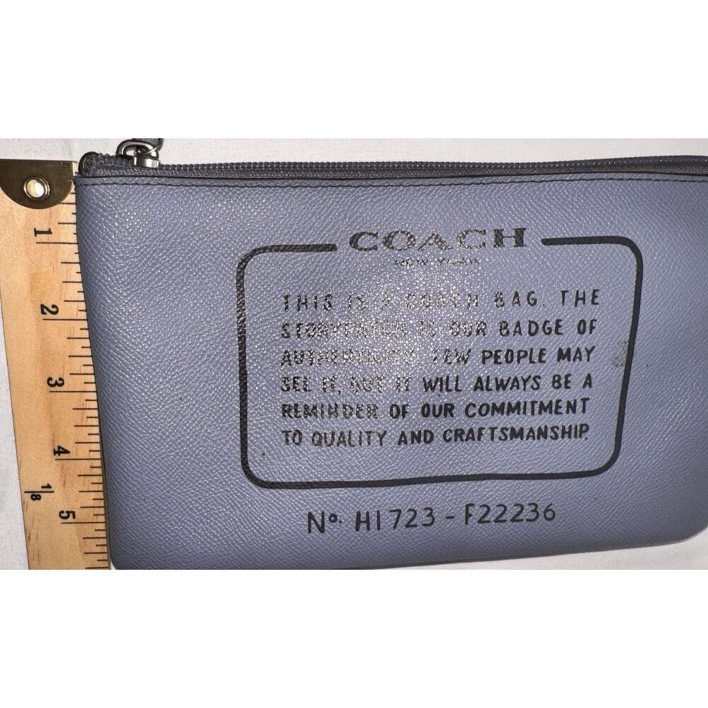 Coach New York Blue Leather Zip Pouch Bag - Picture 5 of 5
